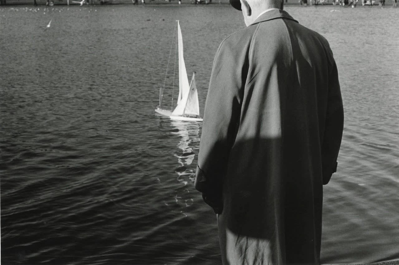 Paddy Summerfield, People from Behind (man and toy boat), 1974