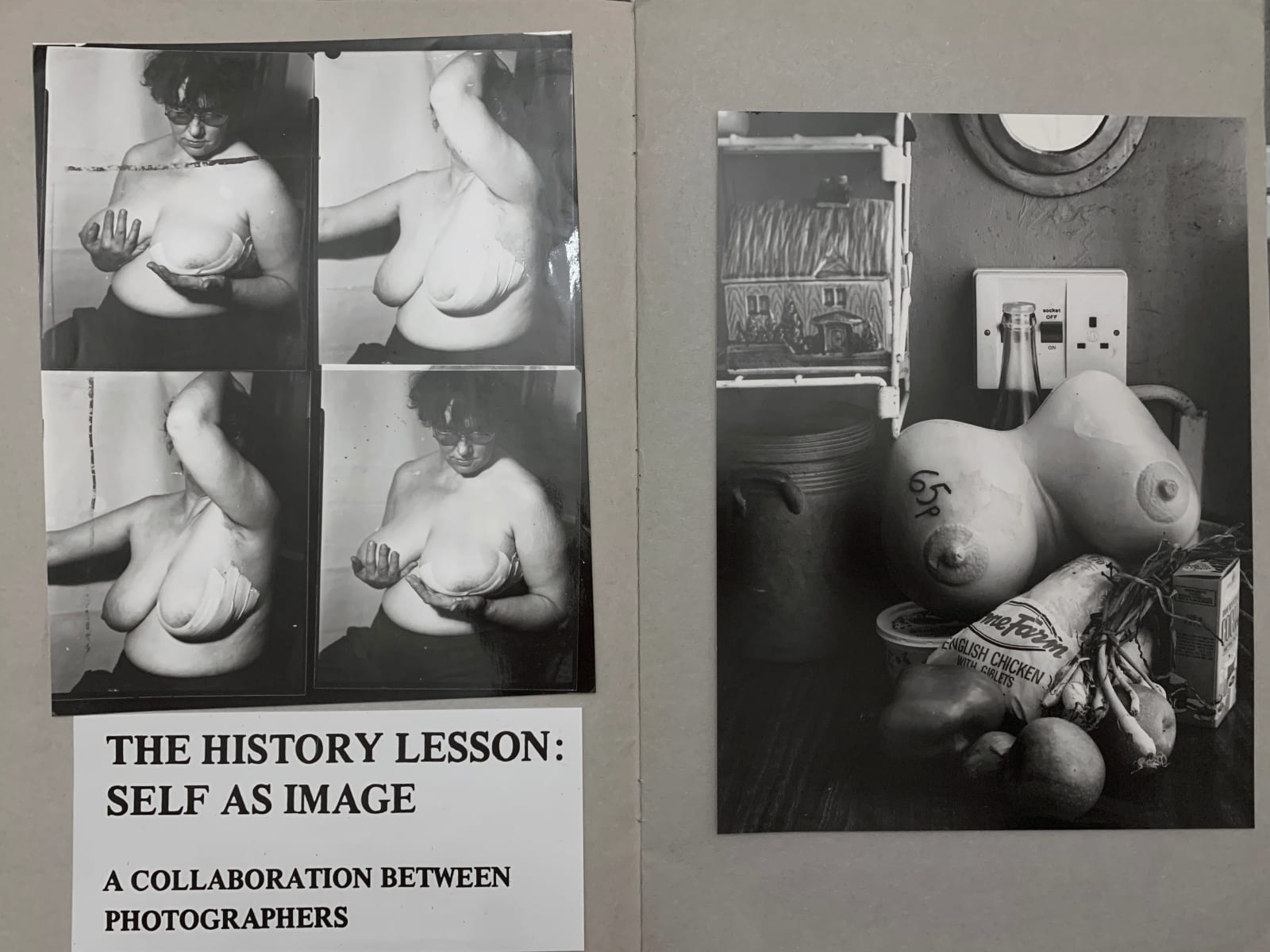 Jo Spence, Unique Artist's Book: "The History Lesson: Self as Image" (Double page 03), 1982