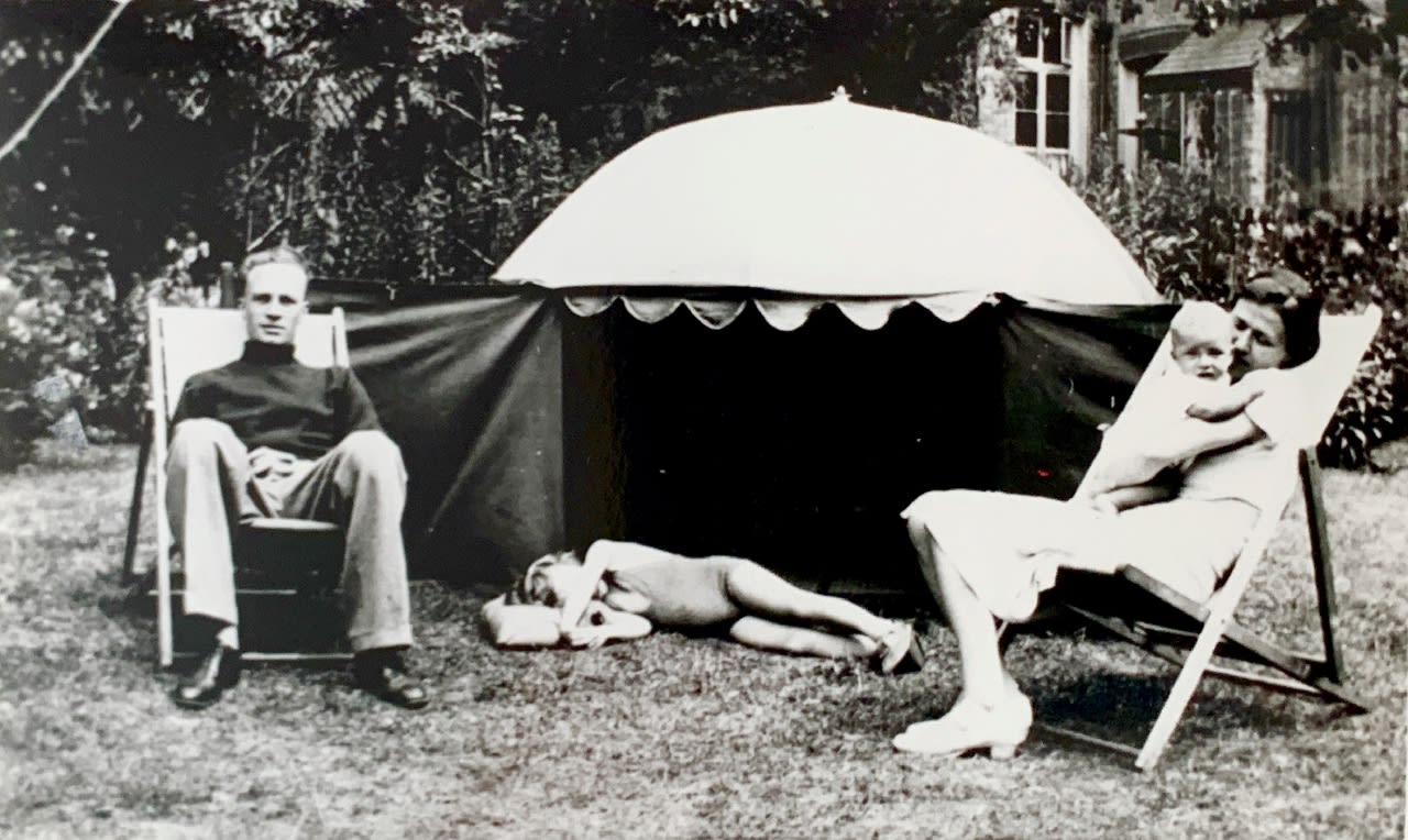 Jo Spence, Beyond the Family Album (Family in the Garden, 1939), 1979