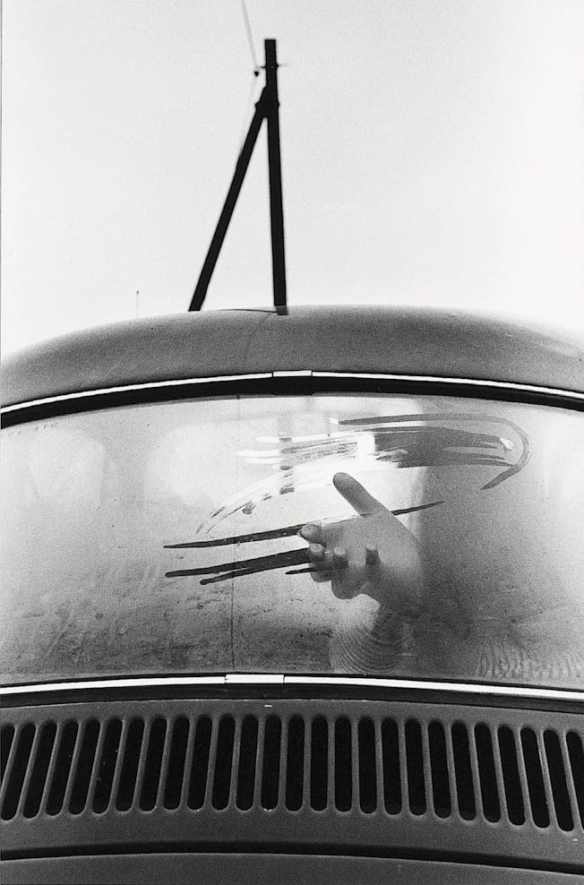 Paul Hill, Hand in car window, Brassington, 1976, 1976