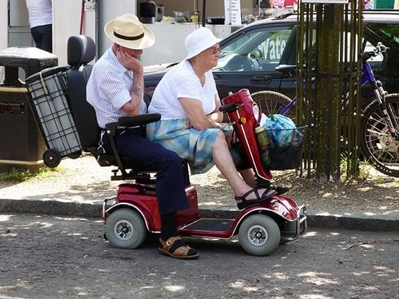 The Caravan Gallery, Two up on a scooter, Arlesford, 2008