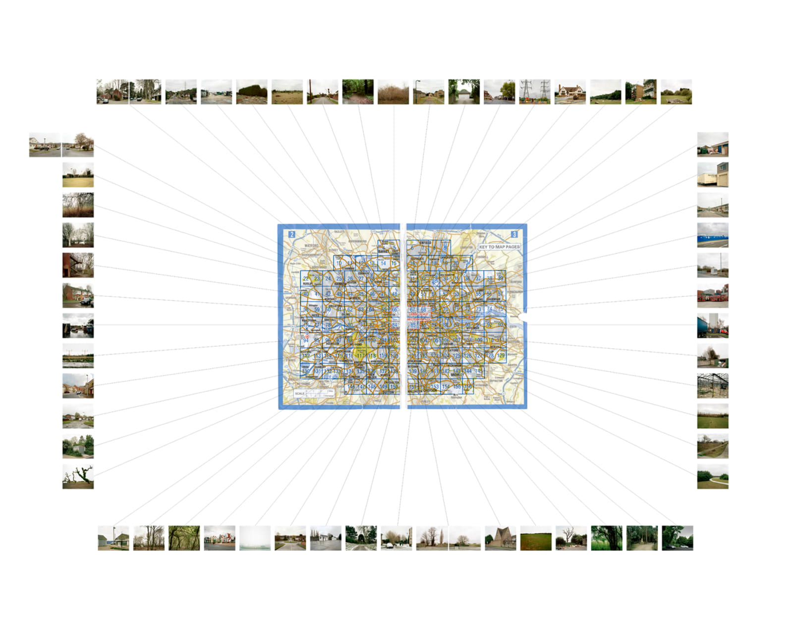 Mark Power, A System of Edges (26 Different Endings) Final A-Z Map, 2005 |  The Hyman Collection