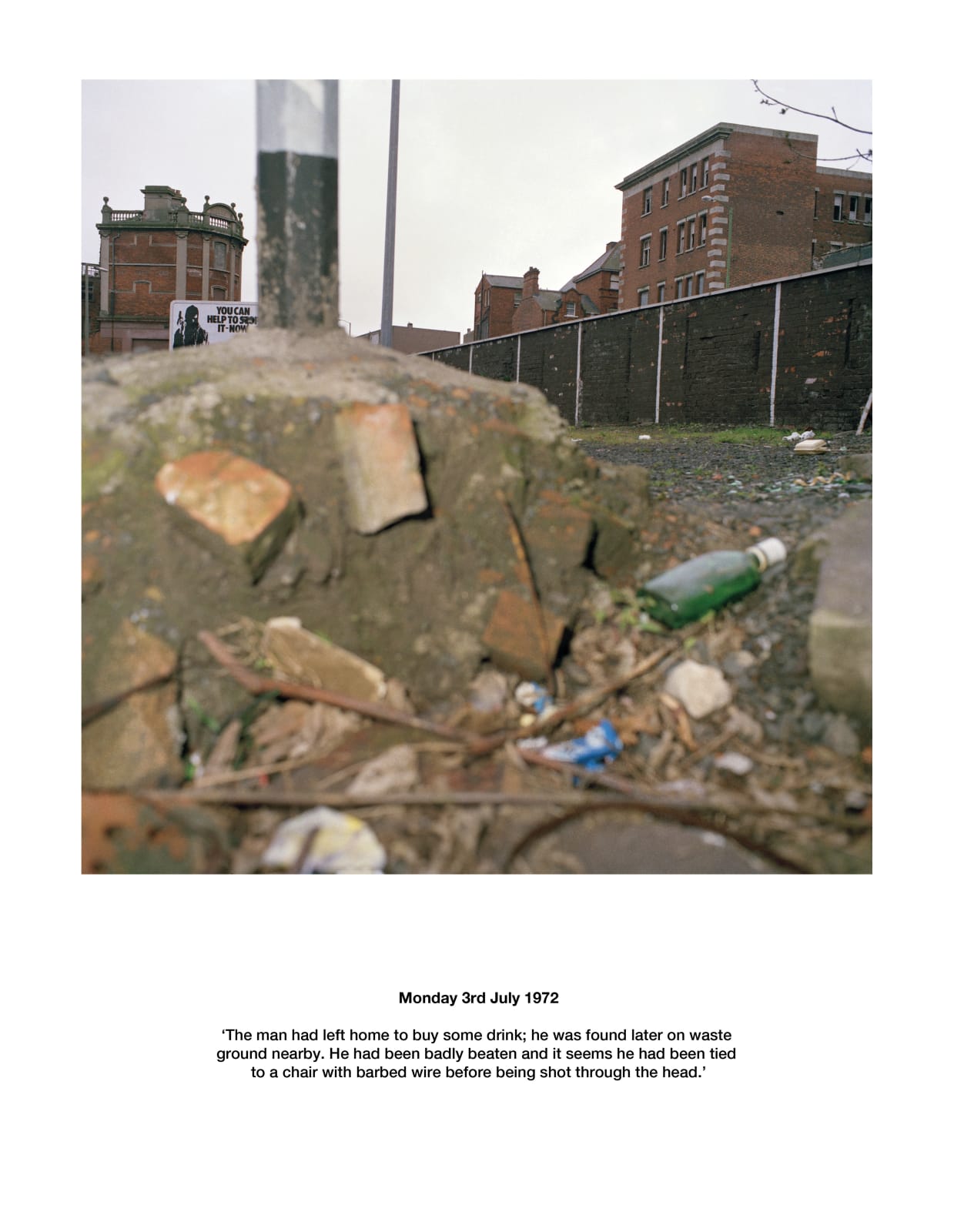 Paul Seawright, You Can Help (from Sectarian Murder), 1988