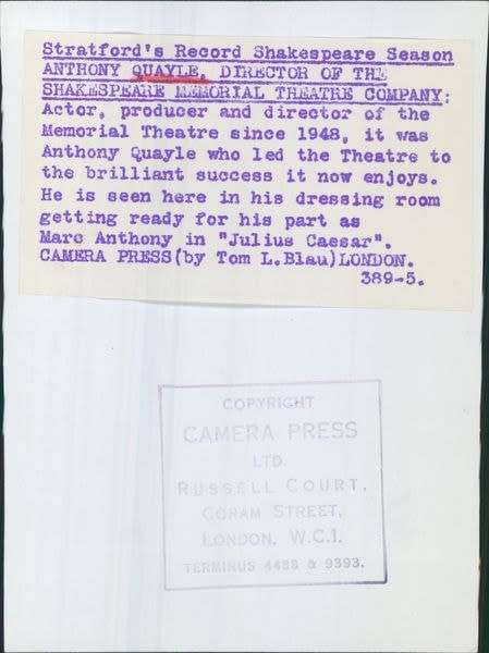 Tom Blau, Anthony Quayle, c.1950