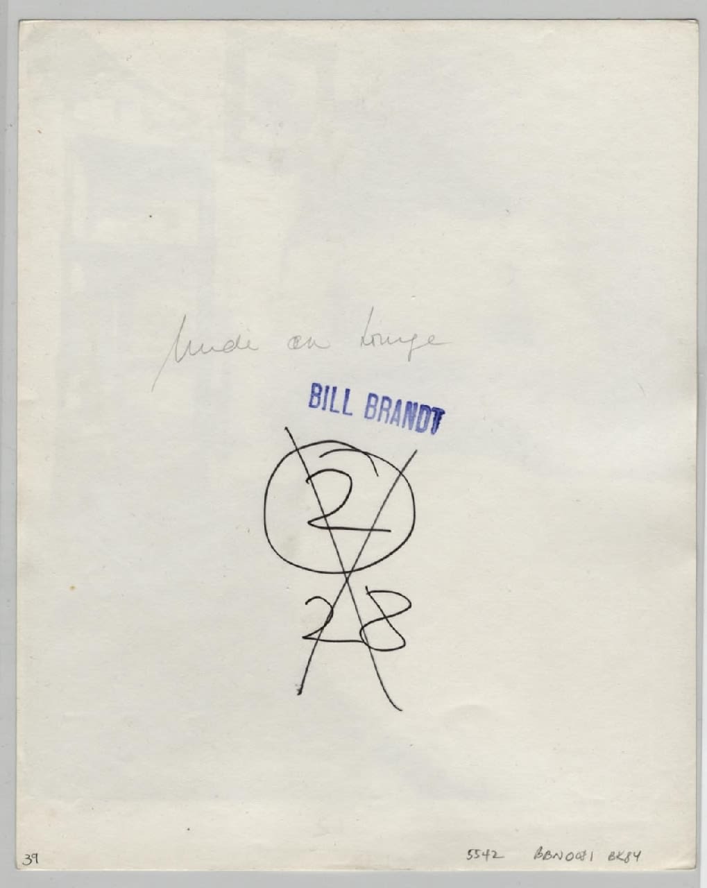 Bill Brandt, Nude, Campden Hill, London, 1955