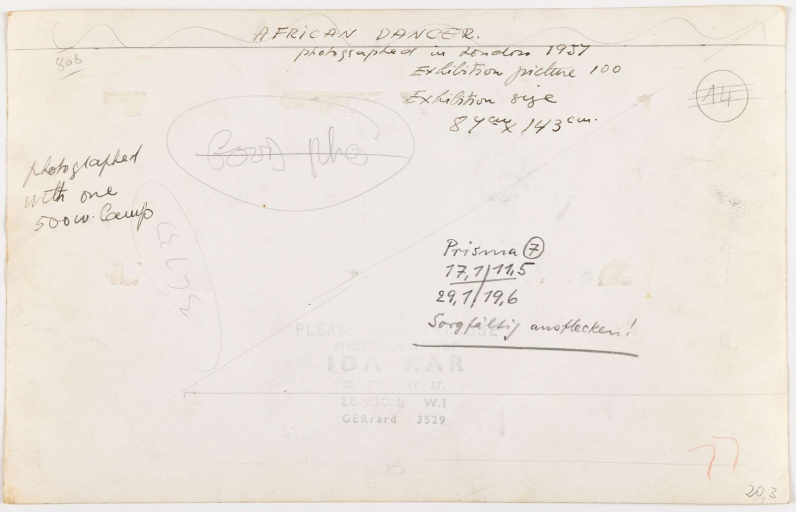 Ida Kar, African Dancer, London, 1957