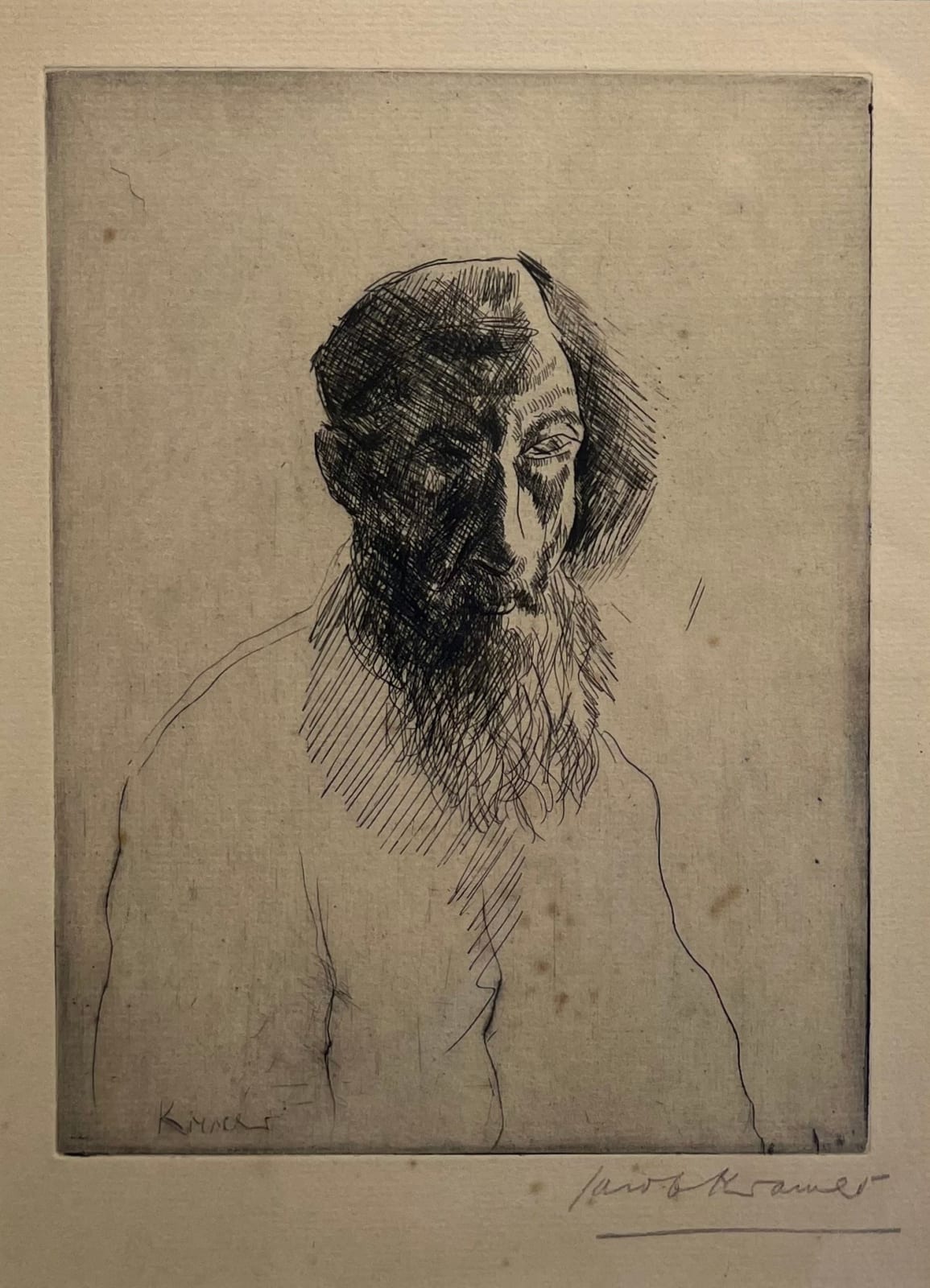 Jacob Kramer (1892-1962), Head of a Rabbi, c.1920