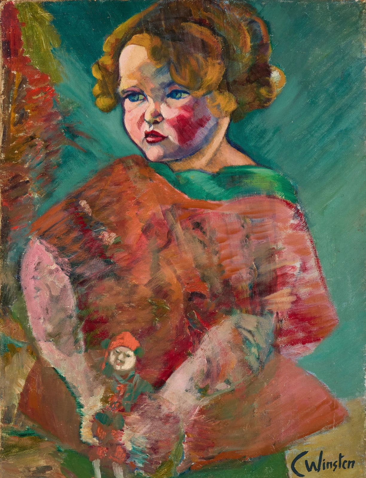 Clare Winsten (1892-1989), A Girl and Her Doll, 1930