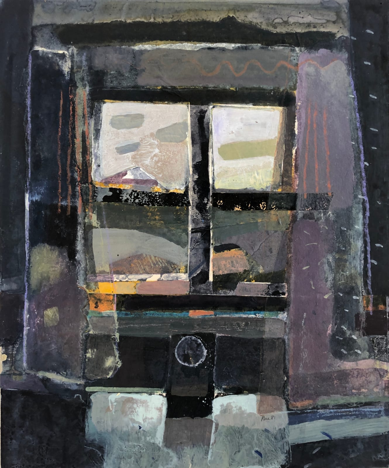 Barbara Rae CBE RA, Grandmother Clock and Window, 1981