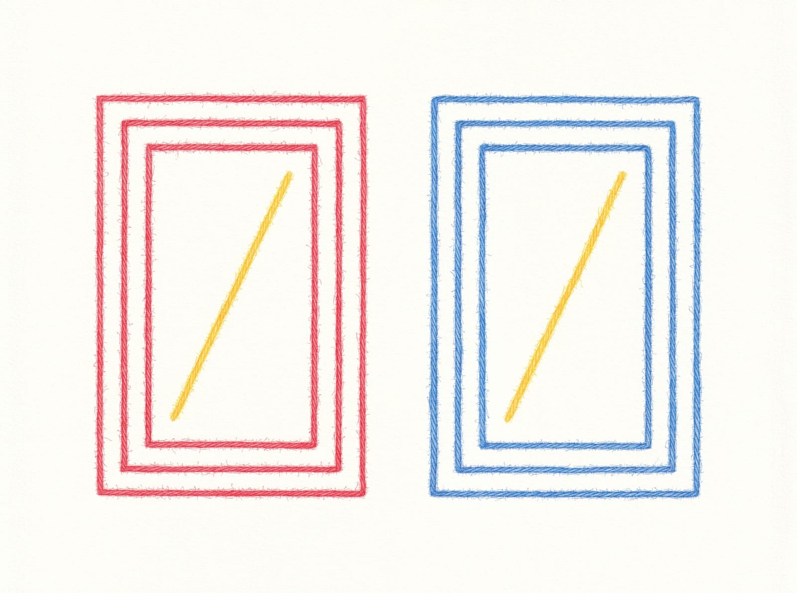 Daphne Gradidge, Red Blue Rectangles, 2020