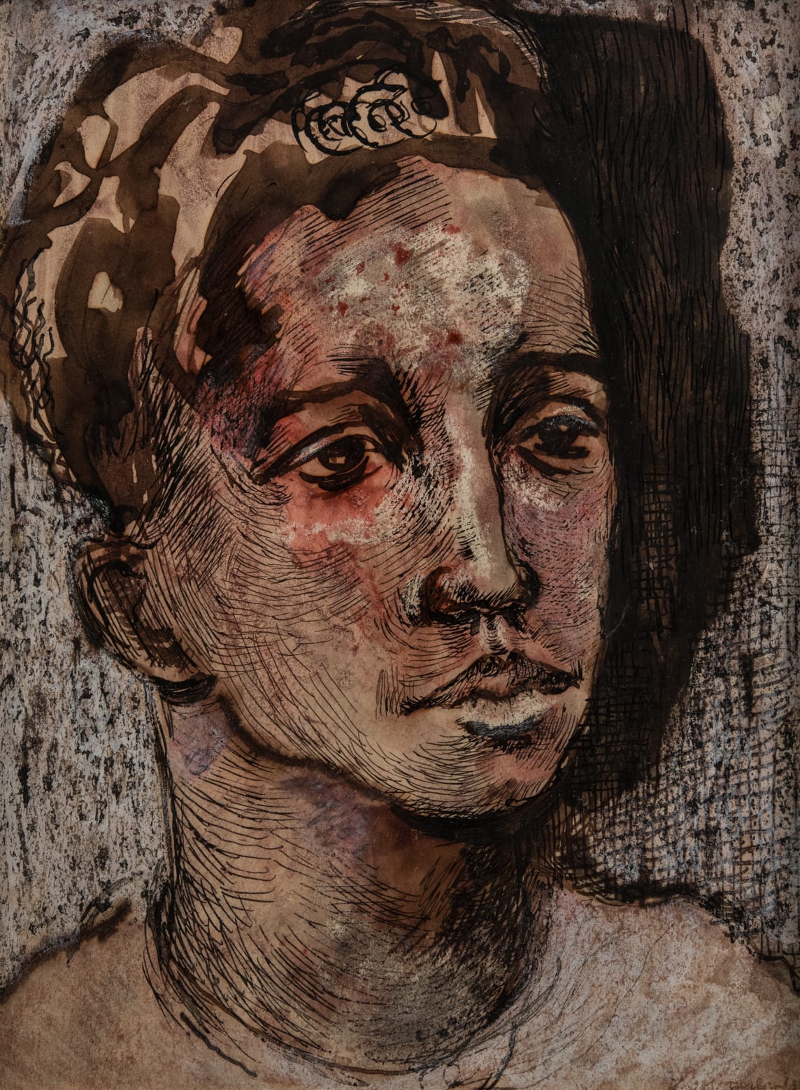 Keith Vaughan, Head of a Young Man, 1943