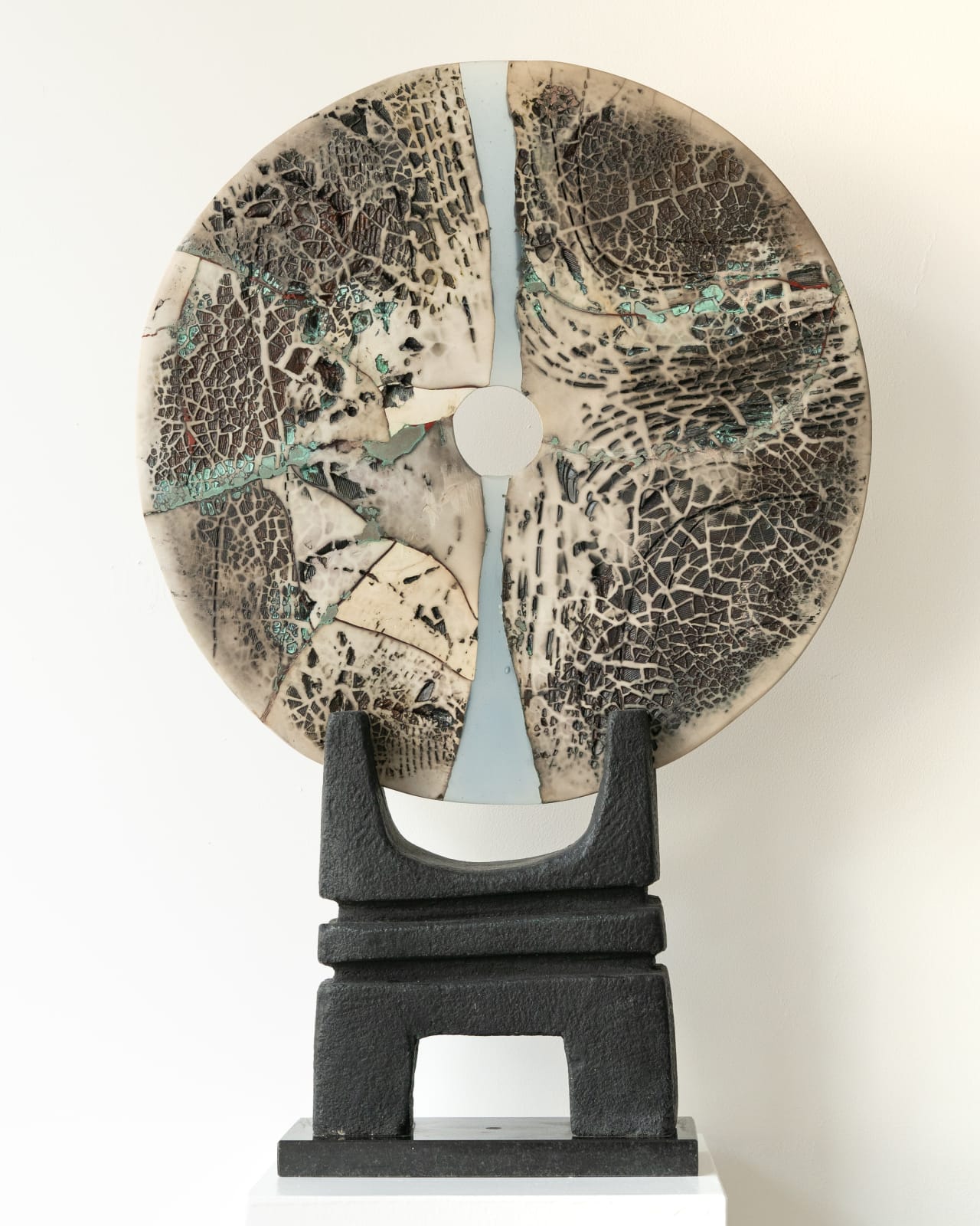 Peter Hayes, Raku Mounted Disc , 2017