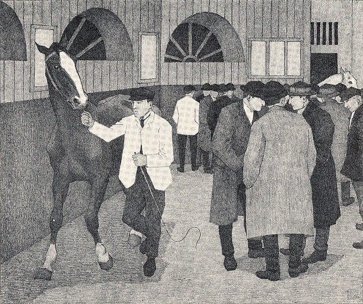 ROBERT POLHILL BEVAN, Horse Dealers at the Barbican (Barbican No.2), 1921