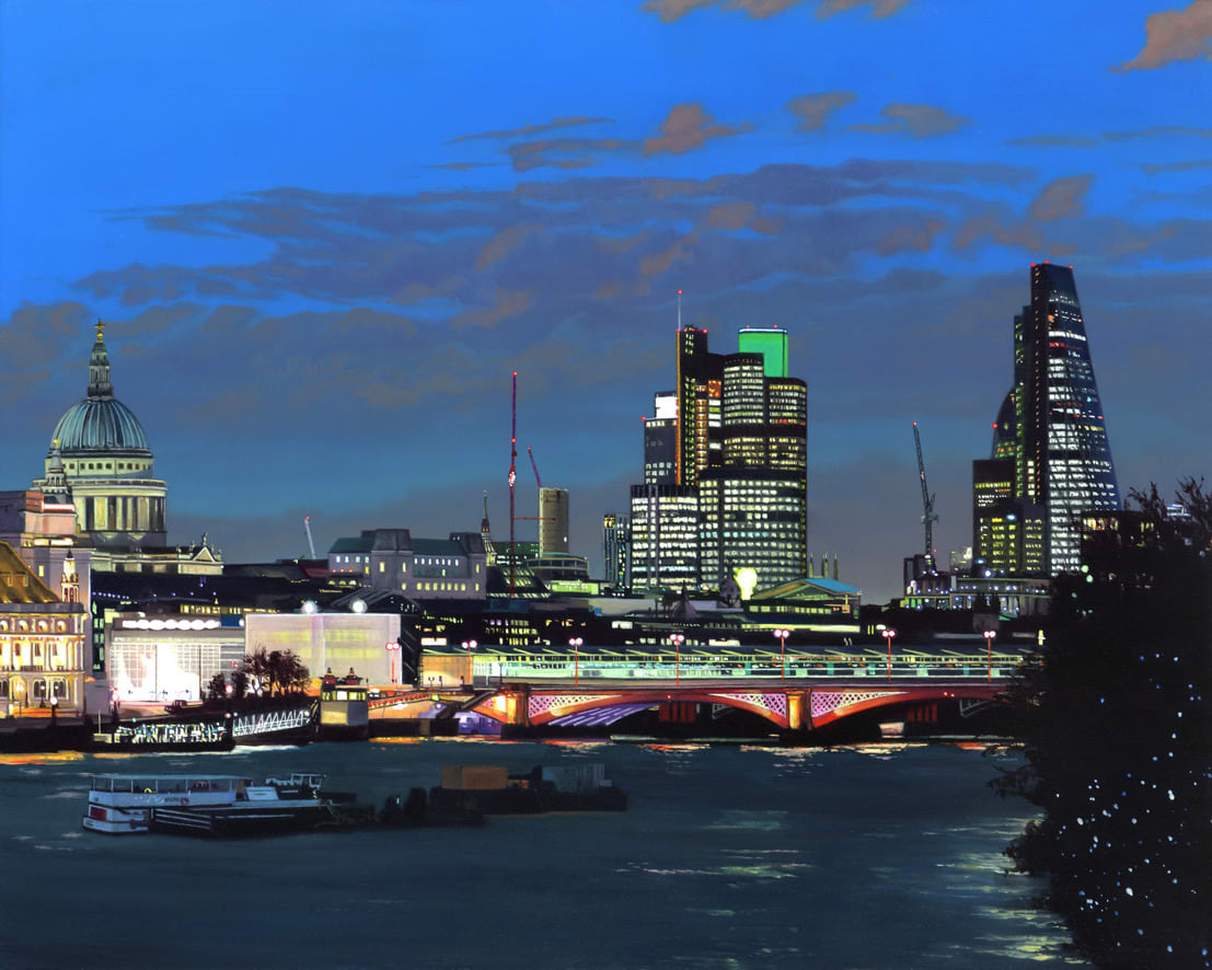 EDWARD HADDON, View from Waterloo Bridge, 2016