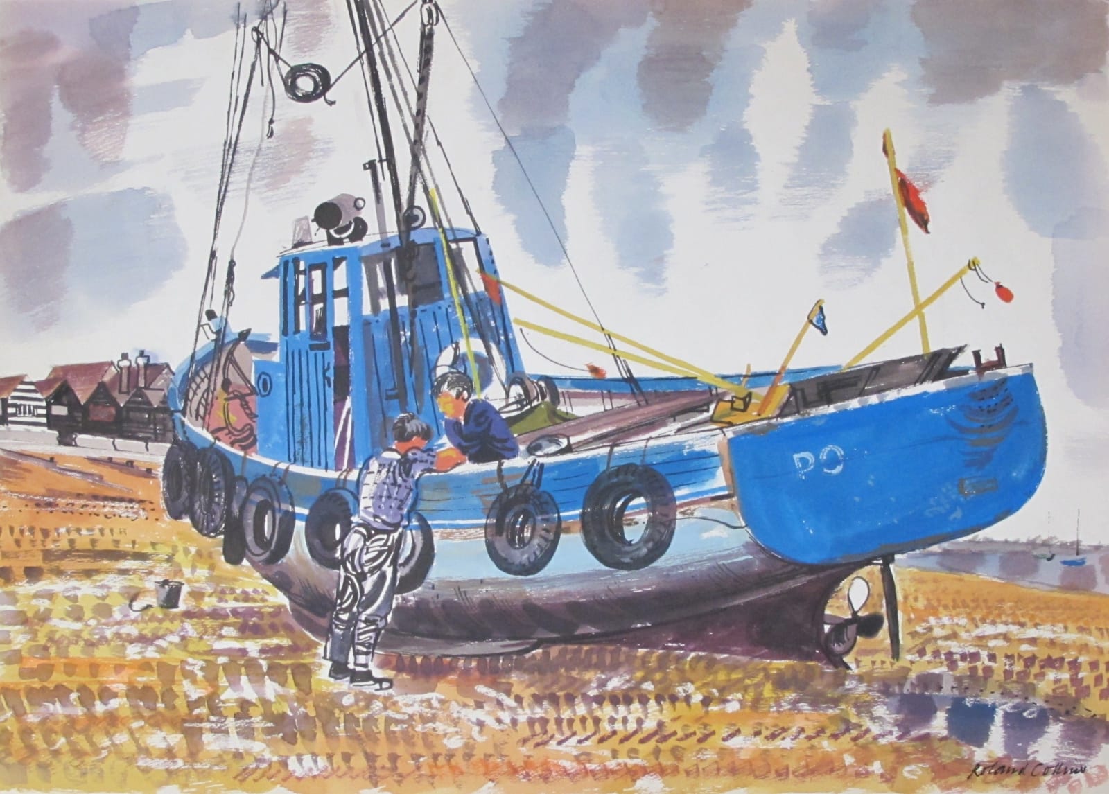 ROLAND COLLINS, Whitstable, a shore off the Yacht Club, 1970