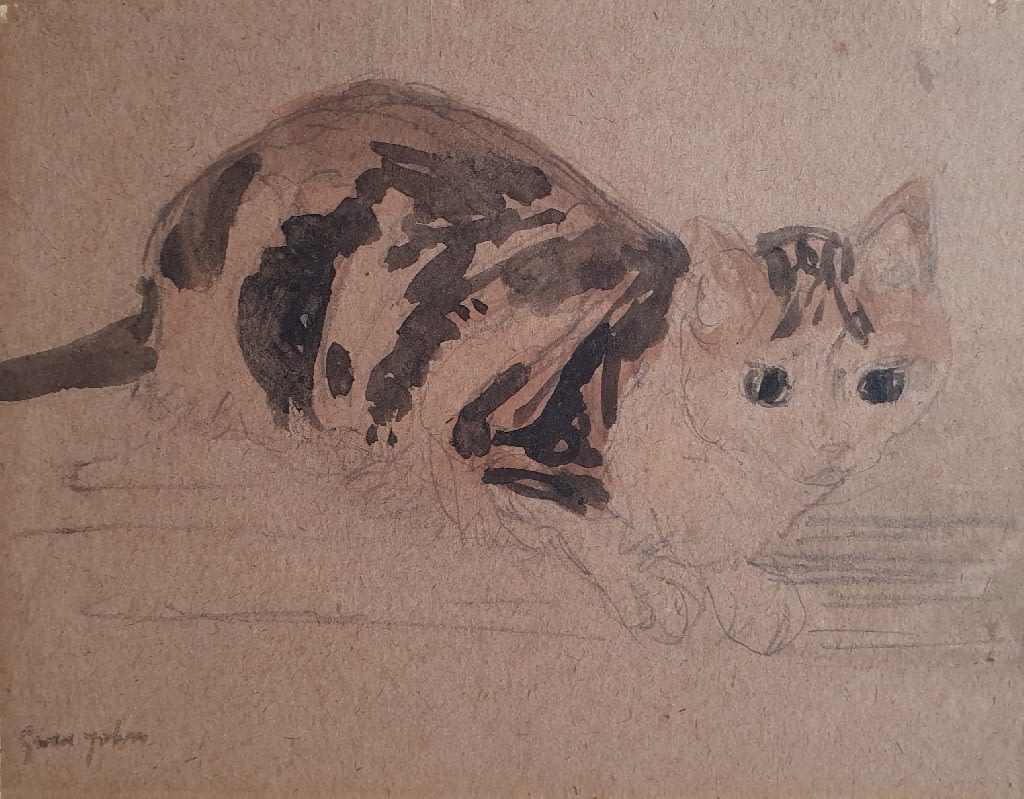 GWEN JOHN, Tortoise-shell Cat Facing Right, circa early 1920s