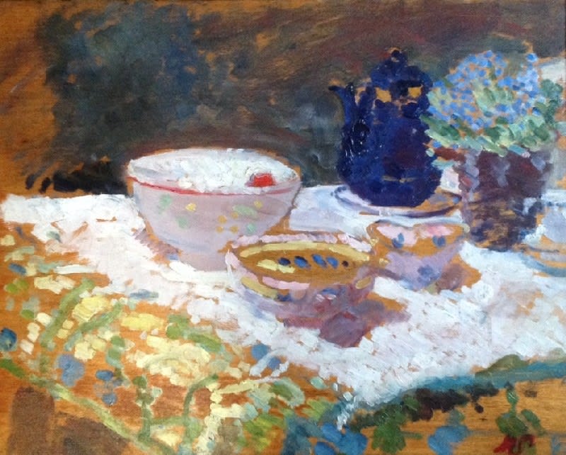 SIR MATTHEW SMITH, Still life with forget-me-nots, c.1910