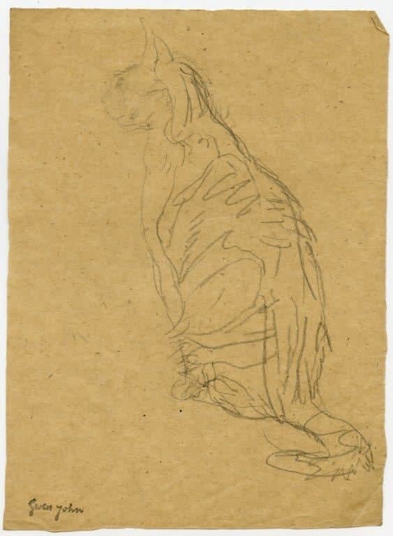 GWEN JOHN, Seated Tortoise-Shell Cat, Facing Left