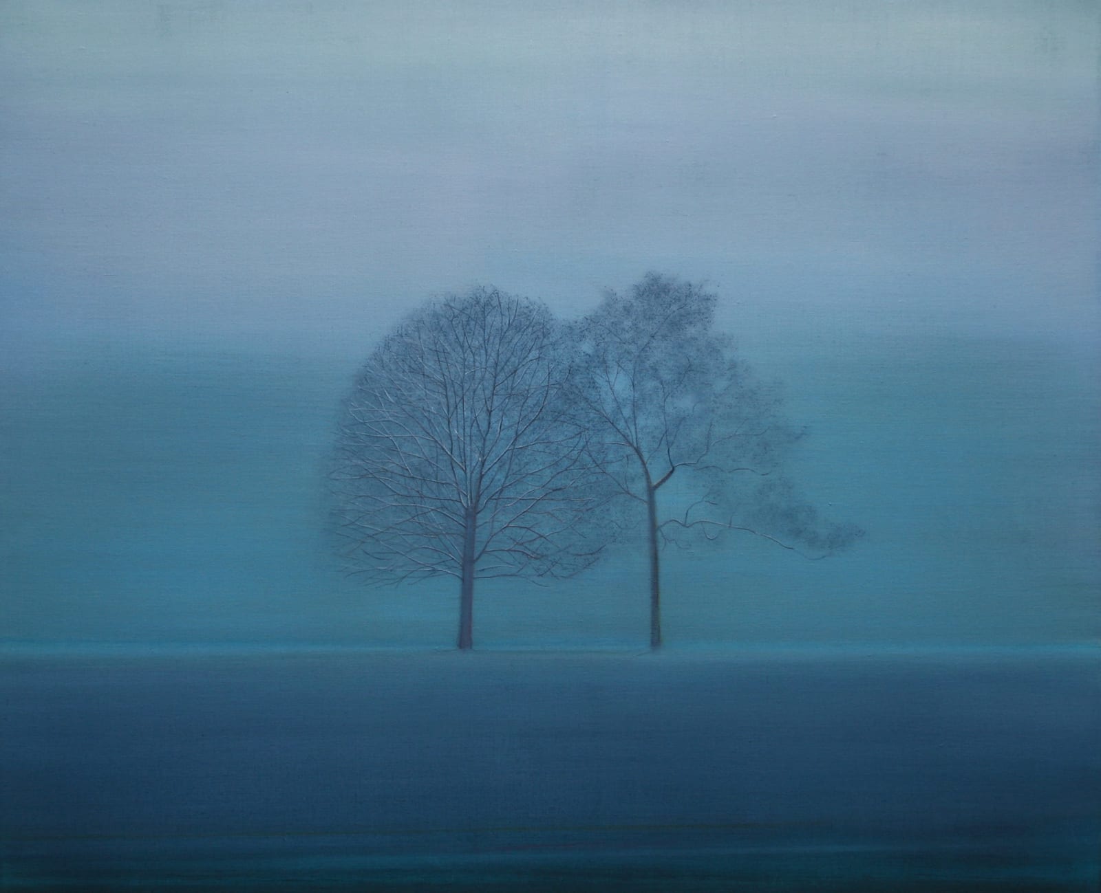 THOMAS LAMB, Two Trees in Mist at Dusk, 2011