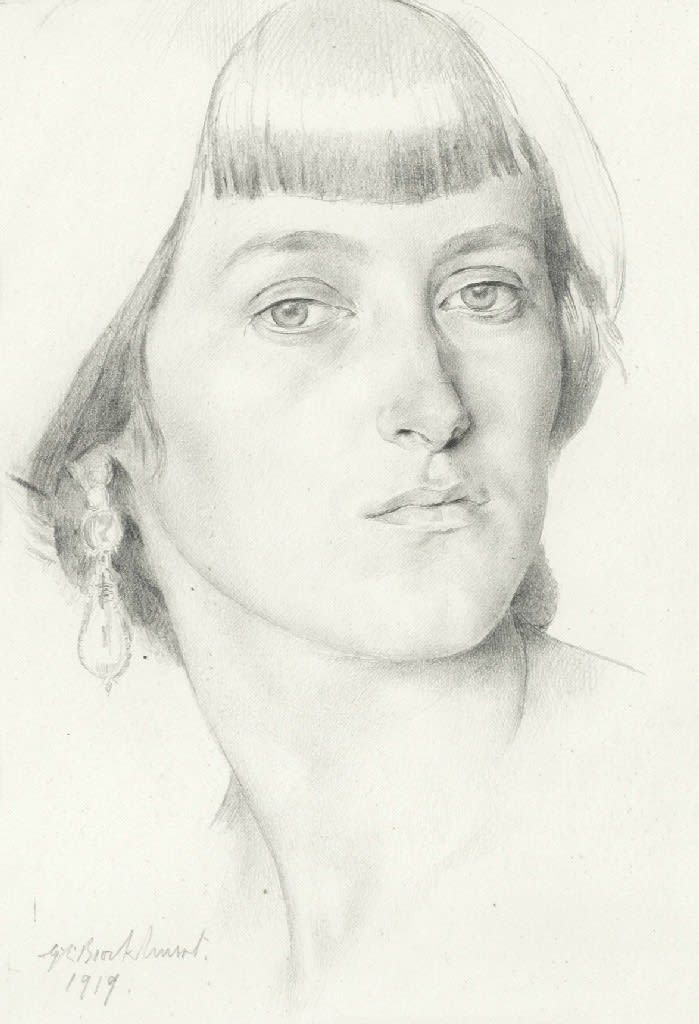 GERALD LESLIE BROCKHURST, Lady with Earrings, 1919