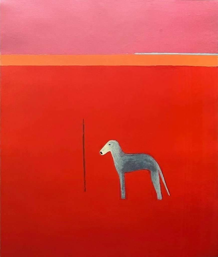 CRAIGIE AITCHISON CBE RA, Bedlington (Dog) in Red, 1999