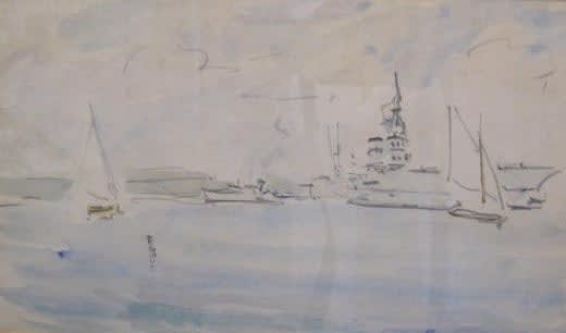 PAUL MAZE, Naval Ship and Sailing Boats on The Solent