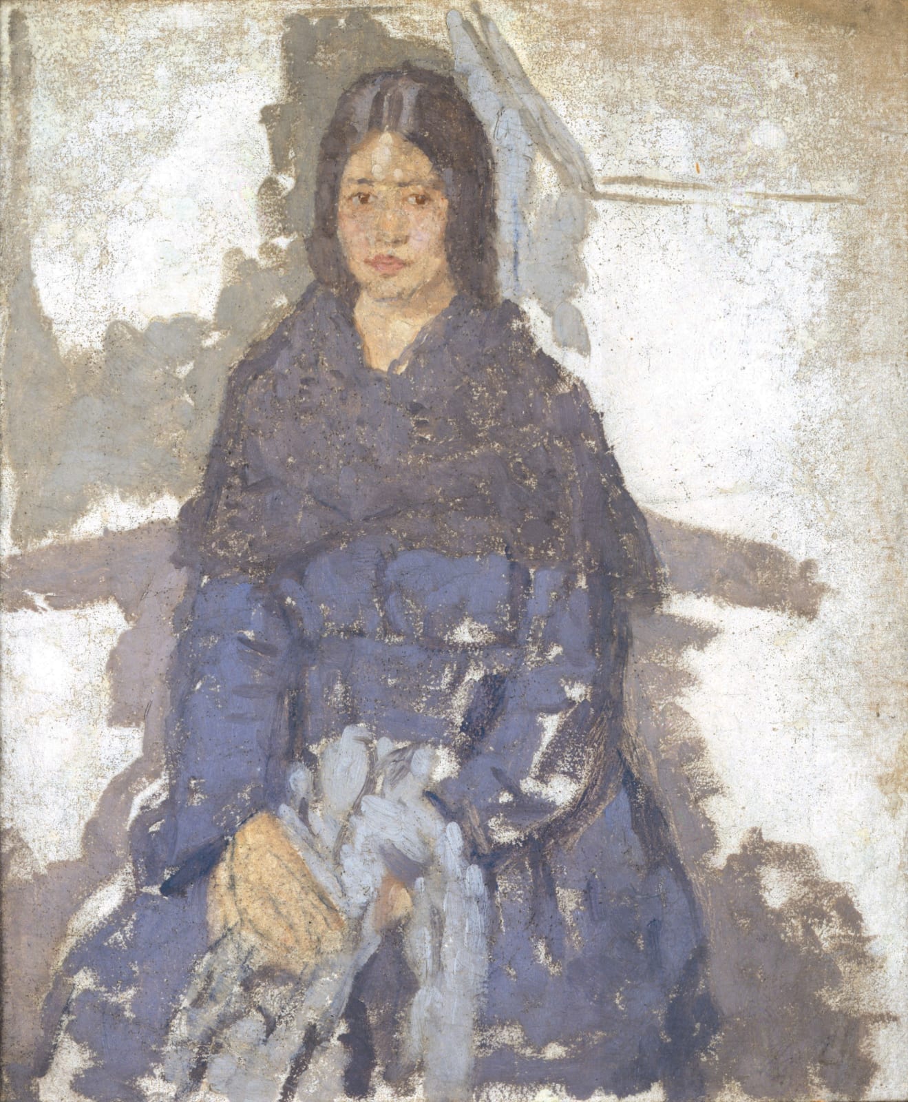 GWEN JOHN, Seated Girl, holding some Sewing