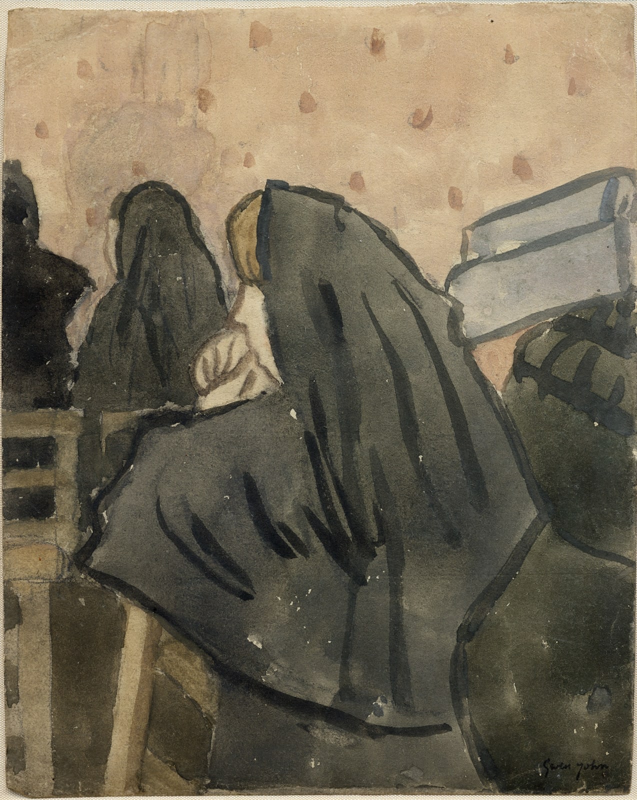 GWEN JOHN, Nun and Three Women in Church, circa 1920s