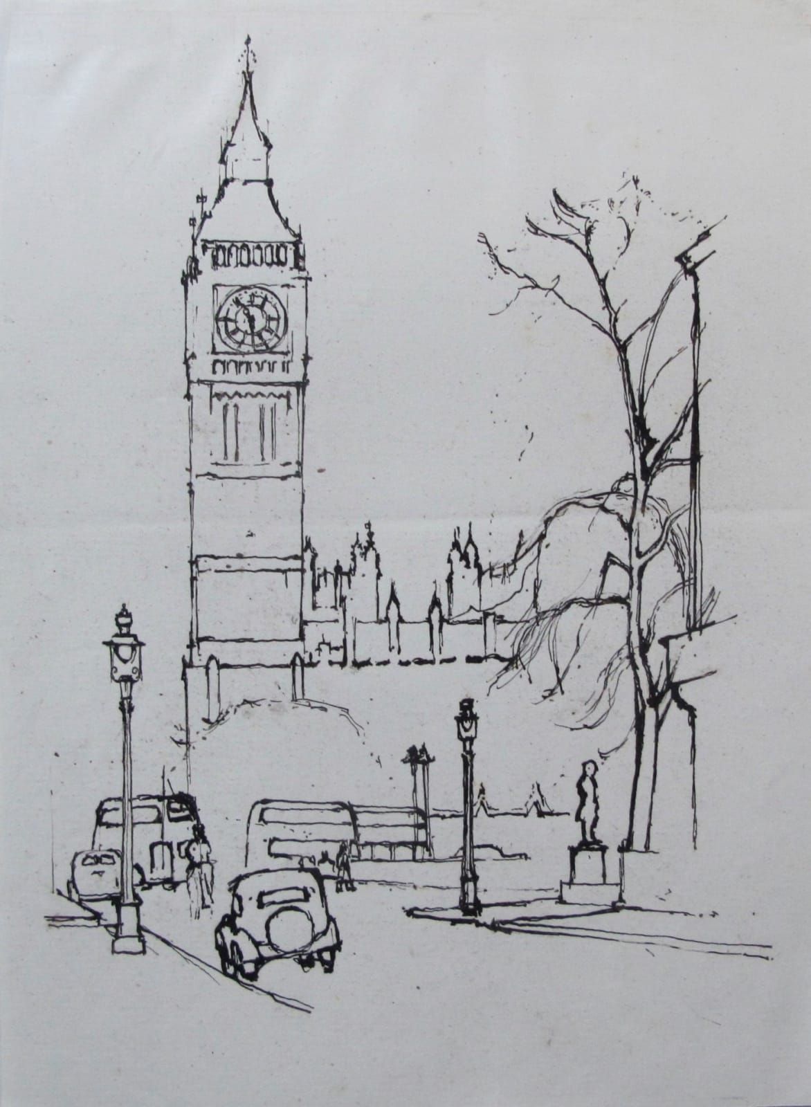 PATRICK GEORGE, Big Ben (drawing for the Festival of Britain)