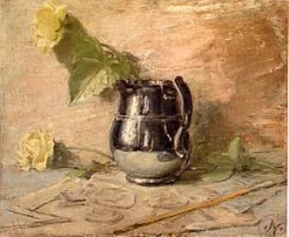 WILLIAM NICHOLSON, Silver lustre jug with roses, c.1932