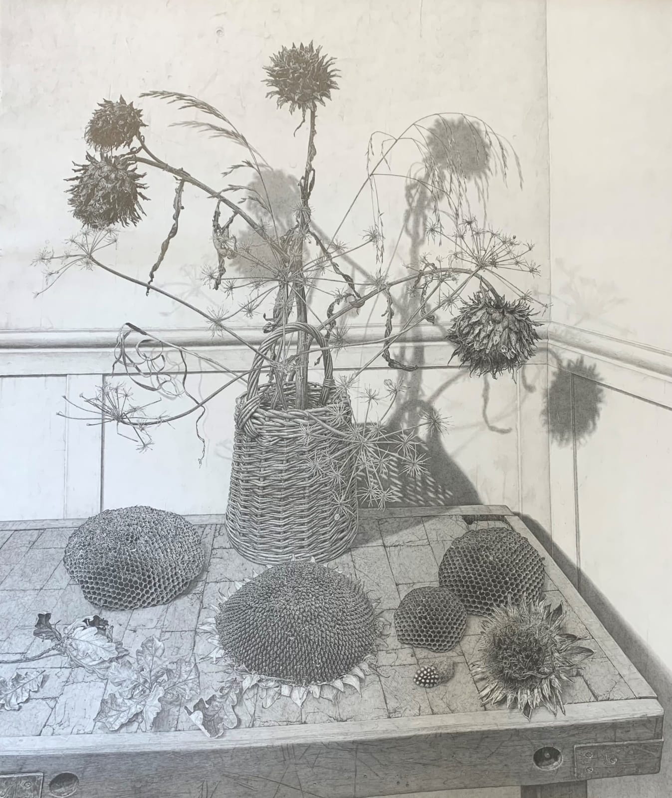EDMUND CHAMBERLAIN, Still Life with Thistles and Sunflower Heads, 2023