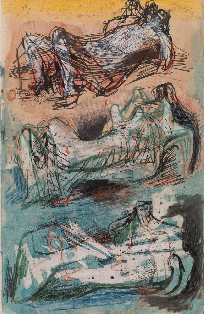 HENRY MOORE, Three Reclining Figures: Studies for Sculpture, 1940