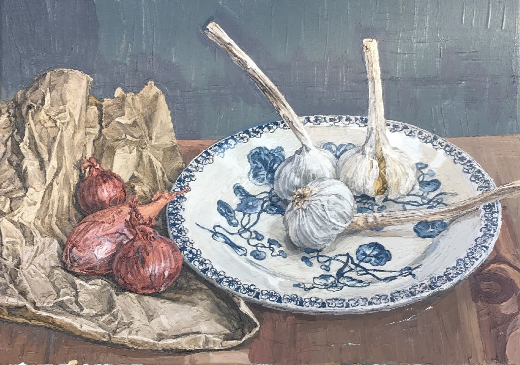 EDMUND CHAMBERLAIN, Plate with Garlic and Onions