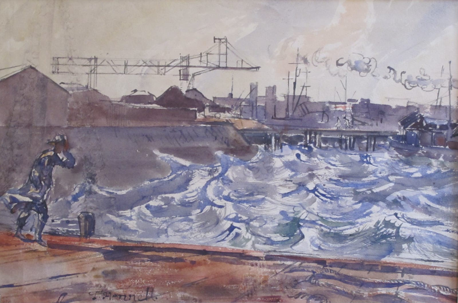 THOMAS HENNELL, Reykjavik: Coaling Wharf & Fish Quay, 1943