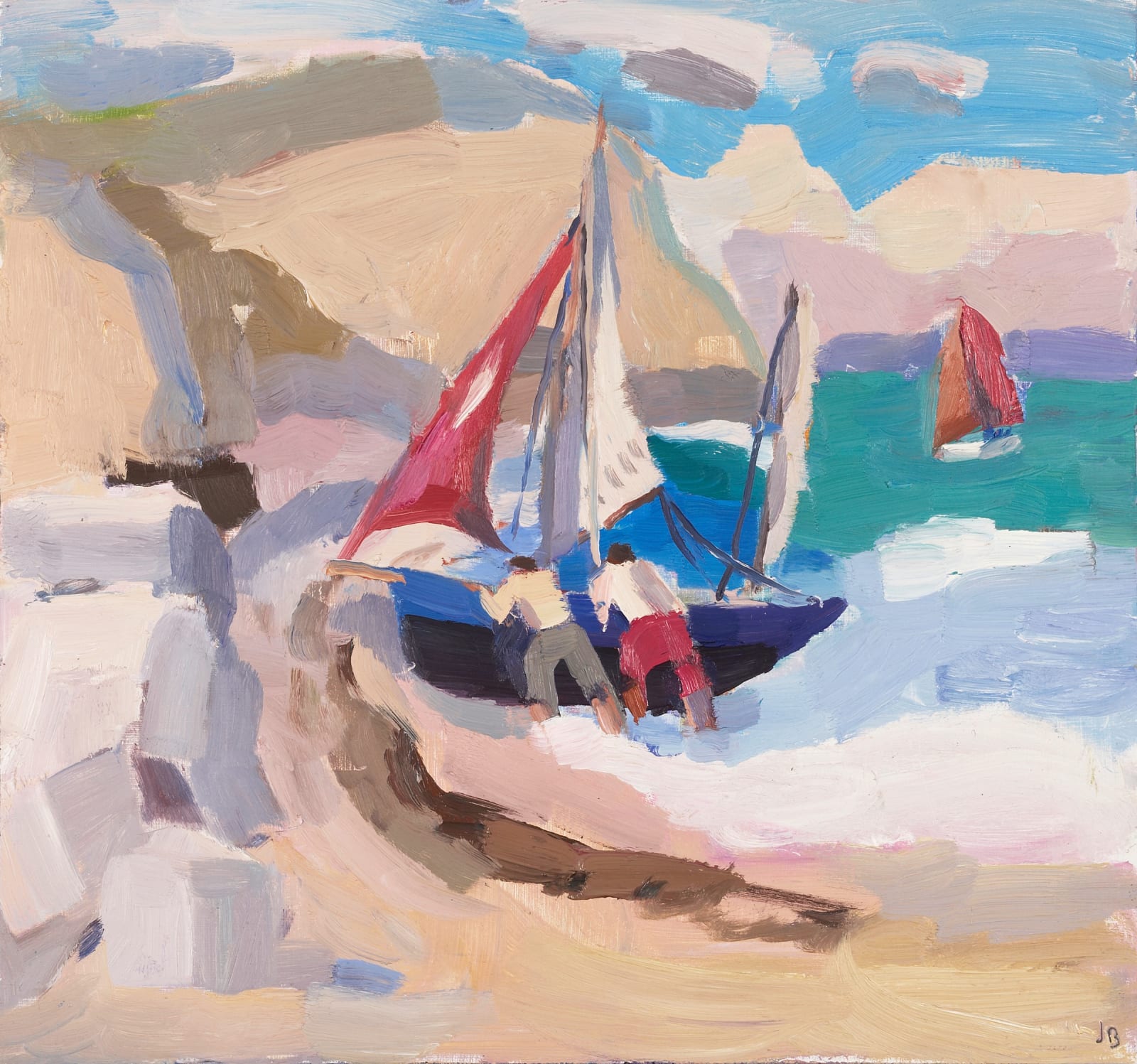 JULIAN BAILEY, Beaching a dinghy at high water, Ringstead