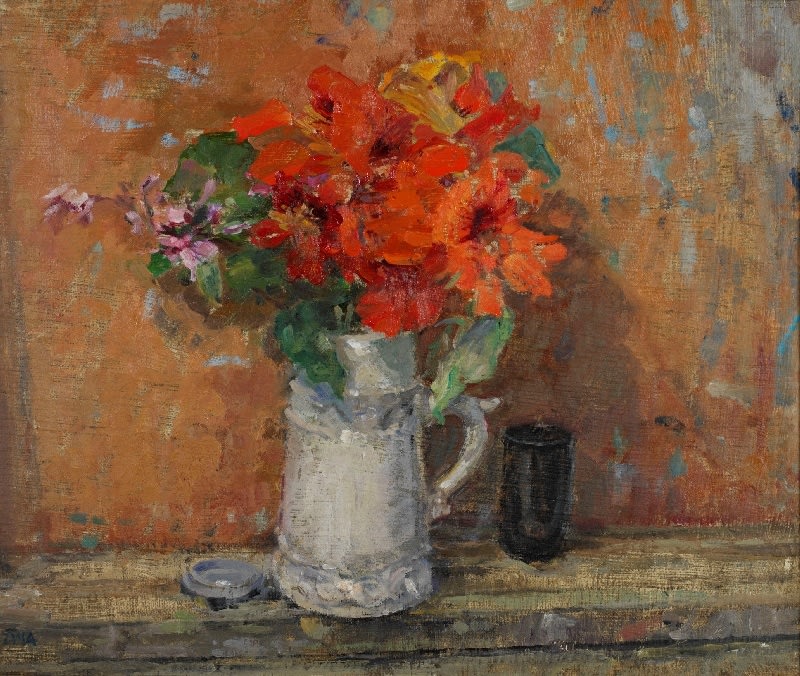 DIANA ARMFIELD, Nasturtiums with the last of the phlox