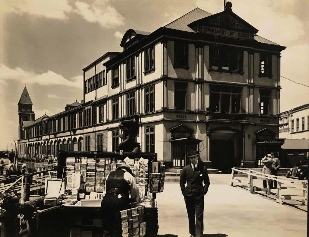 Berenice Abbott, Department of Docks and Police Station, Pier A, North River, Manhattan, May 5, 1936