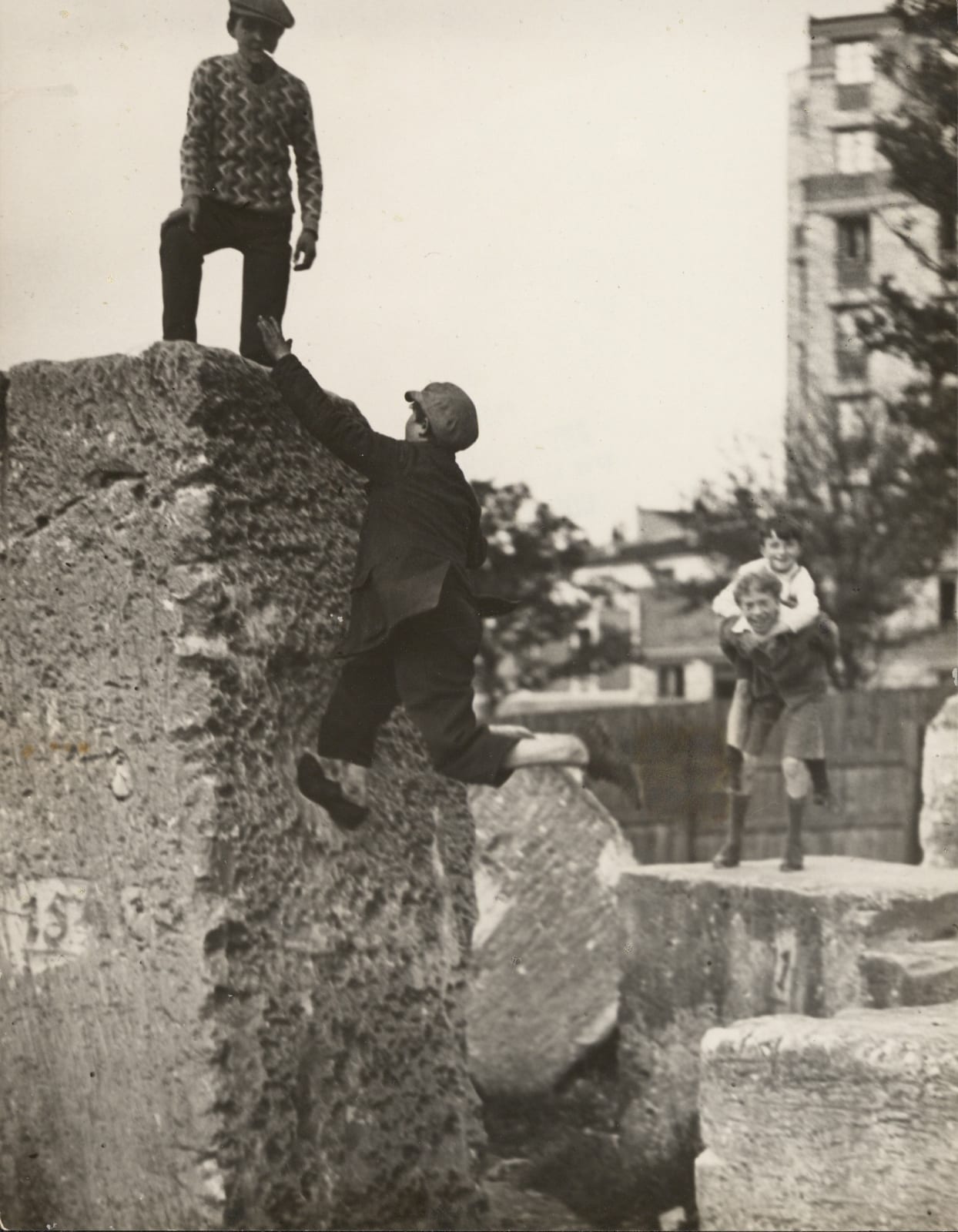 André Kertész, Untitled (Children at play on rooftops, Paris), 1930
