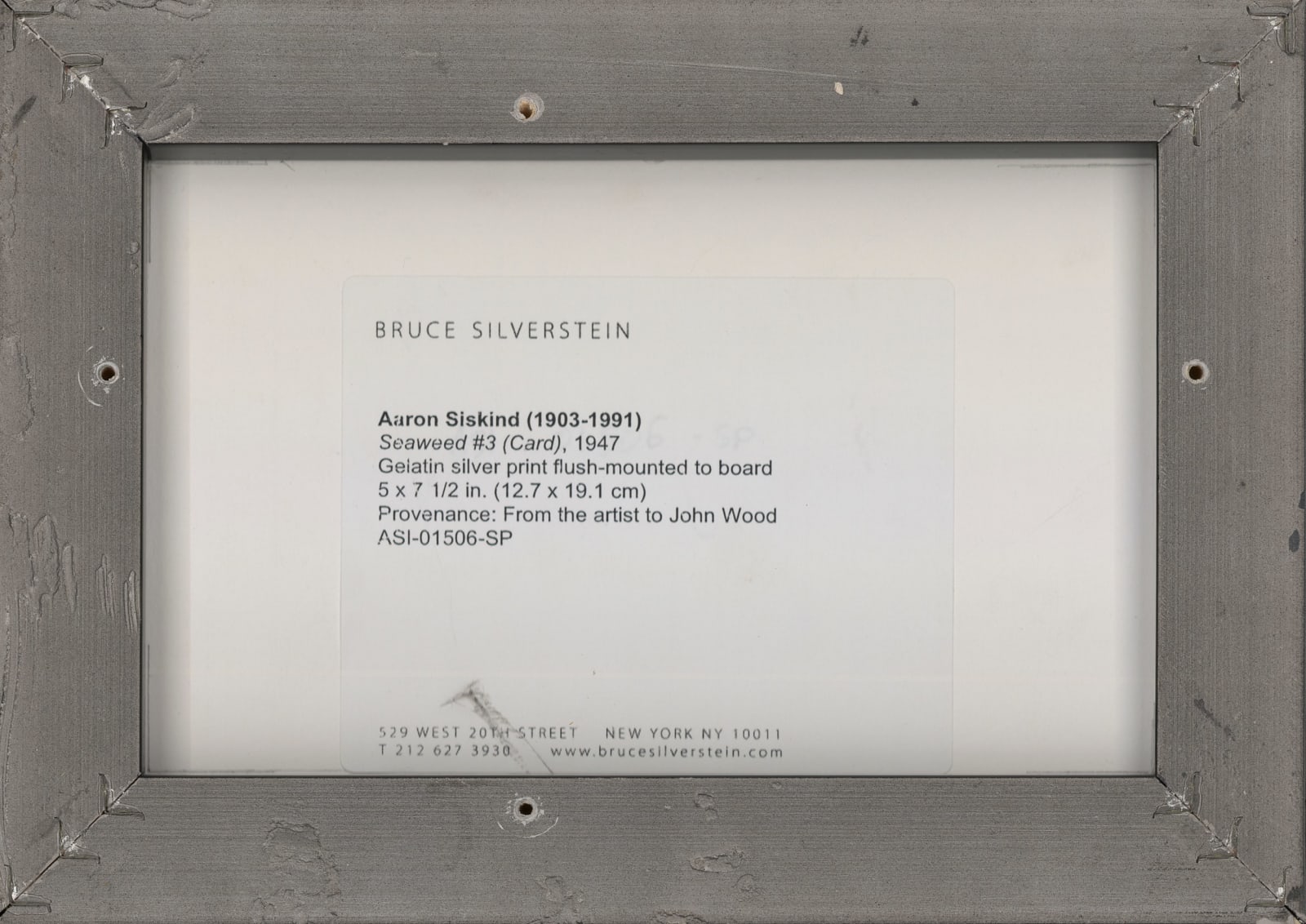 Aaron Siskind, Seaweed #3 (Card), 1947