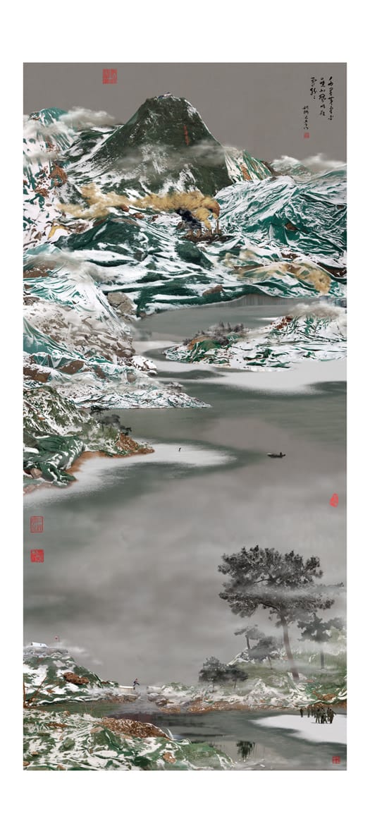 Yao Lu, Snow Lighted River (寒江雪照图), 2009