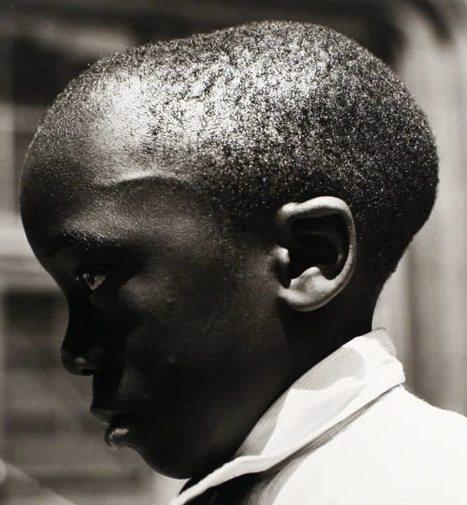Aaron Siskind, Boy's Head, Harlem Document (Boy with Elongated Head), 1932, printed 1980