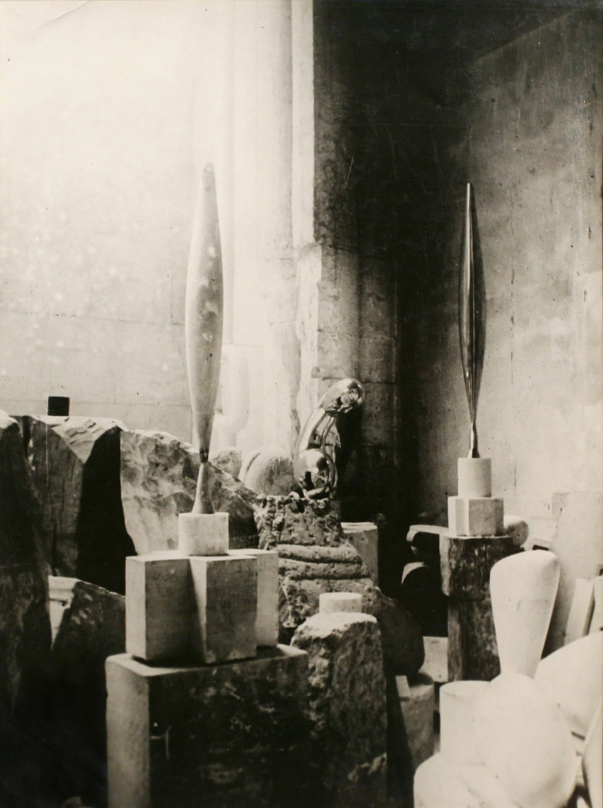 Constantin Brâncuși, View of the Studio: Bird in Space, Princess X, and Leda, 1925