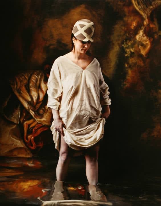 Joel-Peter Witkin, 'The History of Hats In Art' for the New York Times, Rembrandt, Balenciaga criss-cross felt hat, 2006