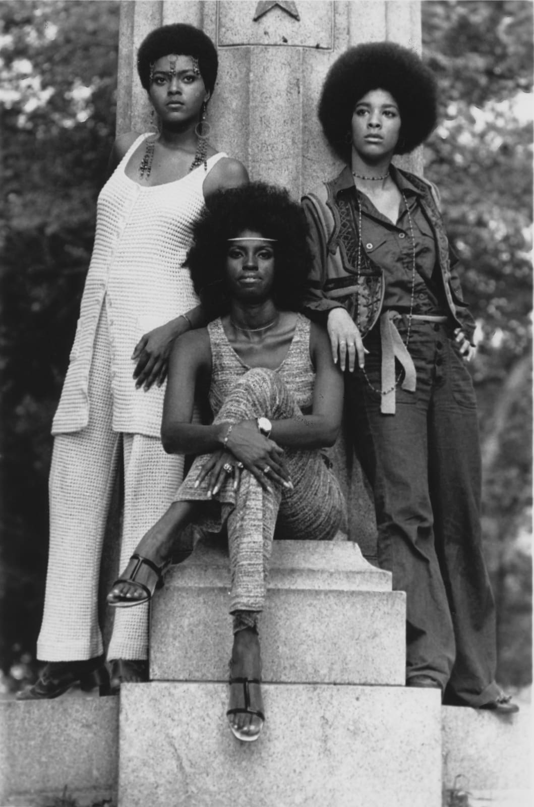 Chester Higgins, Three Models, Fort Greene Park, Brooklyn, 1972