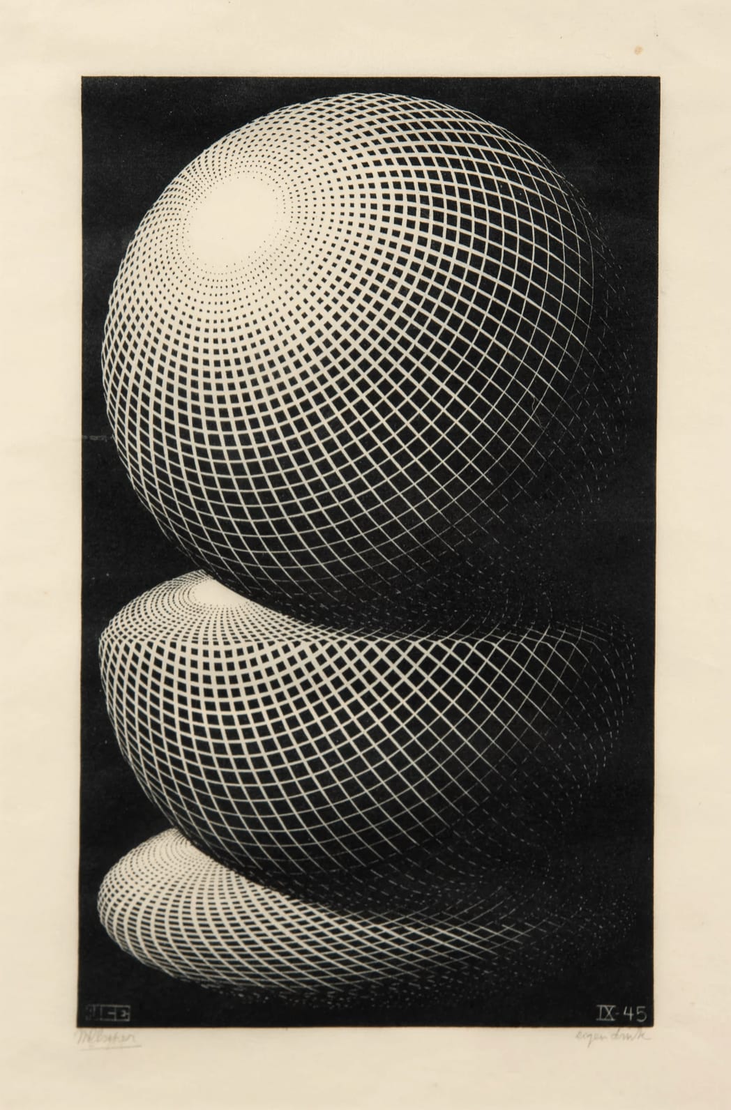M.C. Escher, Three Spheres, 1945