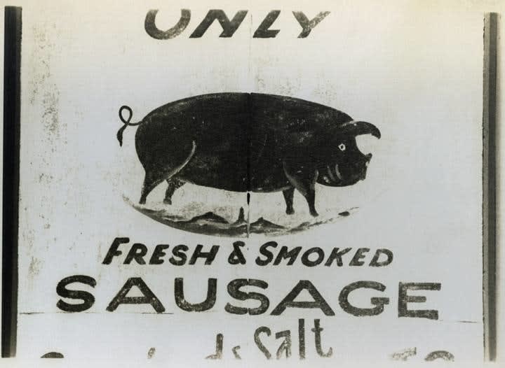 Walker Evans, Sausage Sign, 1936