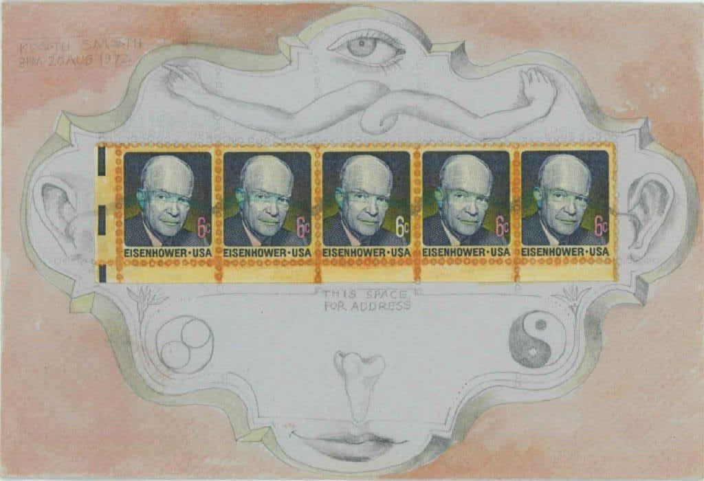 Keith Smith, Postcard: Eisenhower 2; 8 PM, 20 Aug 1972, 1972