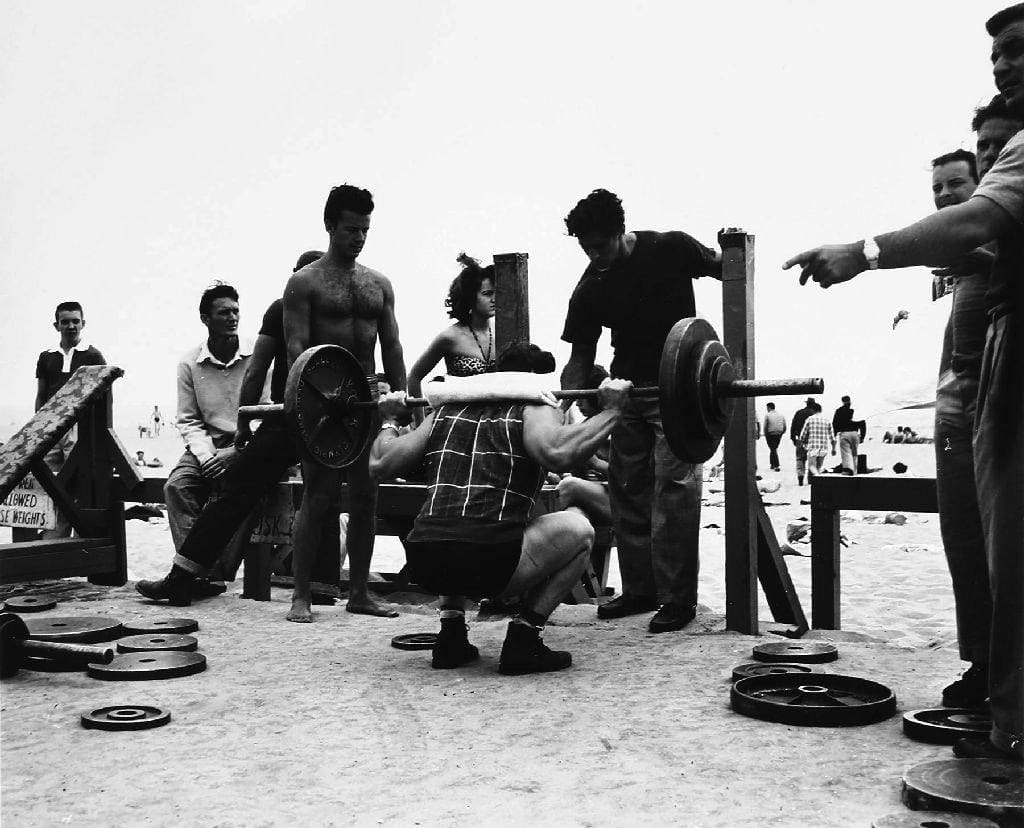 Larry Silver, A Body Builder in a Squatting Position, 1954