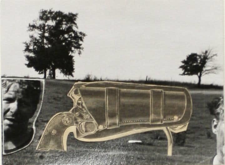 John Wood, Gun in the Landscape: Motorcycle Guy in Corner, 1967