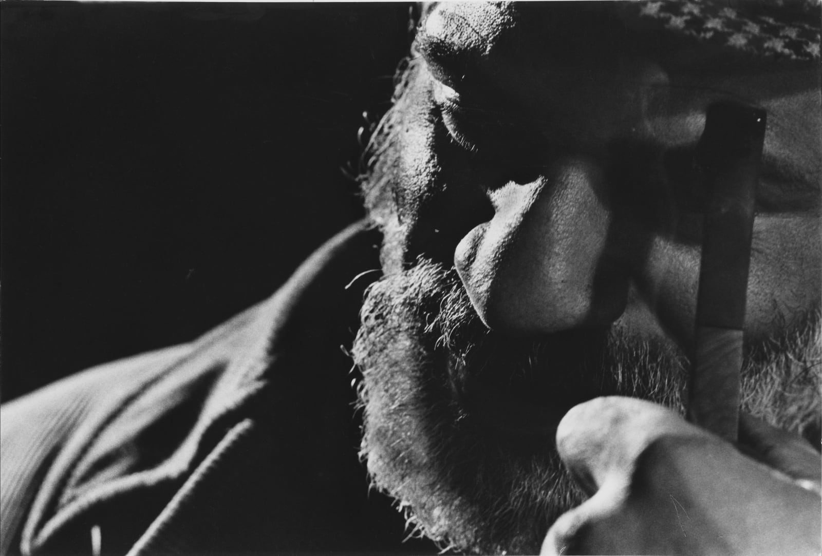 Chester Higgins, Charlie with pipe, Brooklyn, 1973